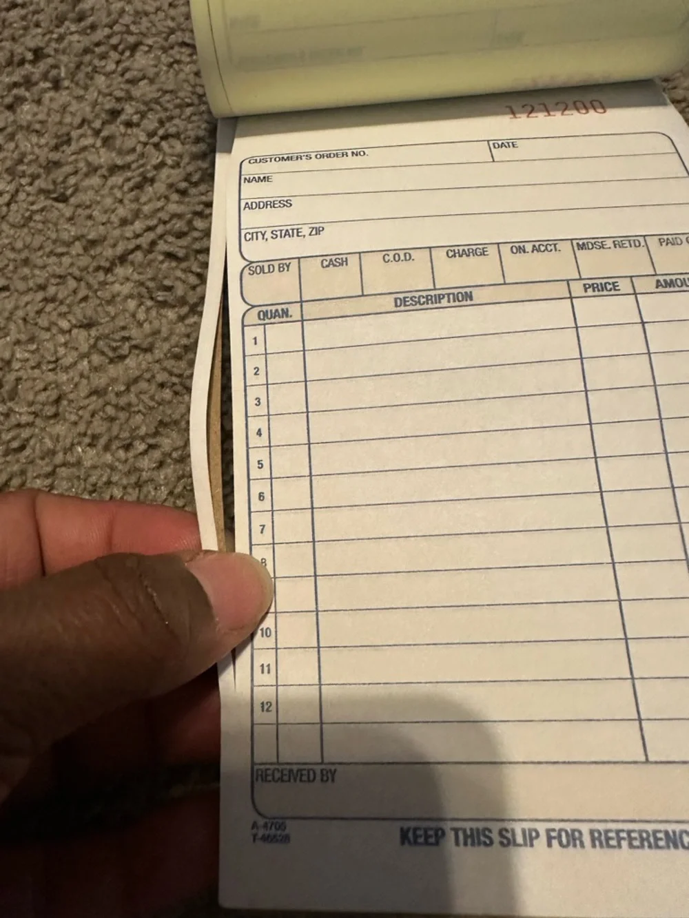 DC4705 - Adams Carbonless 2-Part Sales Book,‎ 4 3/16